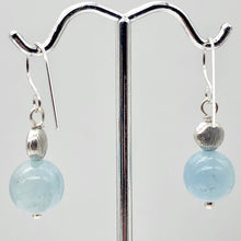 Load image into Gallery viewer, Aquamarine Sterling Silver Drop earrings | 1 pair | Blue | 1 Earrings |