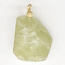 Load image into Gallery viewer, Chatoyant Green Kunzite Faceted Nugget Bead 14K Gold Filled Pendant | 1 1/2" |
