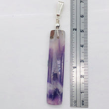 Load image into Gallery viewer, Chevron Amethyst Sterling Silver Rectangle | 3" Long | Purple/White | 1 Pendant|