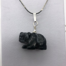 Load image into Gallery viewer, Adorable! Carved Onyx Panda Bear Silver Pendant | 19x14x10mm (Panda) 4mm (Bail Opening) | Black - PremiumBead Alternate Image 8