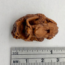 Load image into Gallery viewer, Carved Boxwood Wise Crouching Dragon Ojime/Netsuke Bead