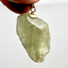 Load image into Gallery viewer, Chatoyant Green Kunzite Faceted Nugget Bead 14K Gold Filled Pendant | 1 1/2" |