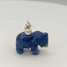 Load image into Gallery viewer, Sodalite Elephant Pendant Necklace | Semi Precious Stone Jewelry | 14k Pendant