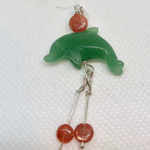Load image into Gallery viewer, Aventurine Dolphin with Sunstone and Silver Pendant 509262AVSX - PremiumBead Alternate Image 4
