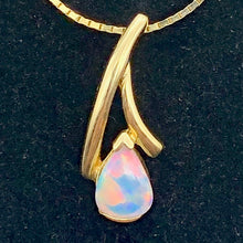 Load image into Gallery viewer, Red and White Fine Opal Fire Flash 14K Gold Pendant - PremiumBead Alternate Image 6
