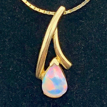 Load image into Gallery viewer, Red and White Fine Opal Fire Flash 14K Gold Pendant - PremiumBead Alternate Image 6