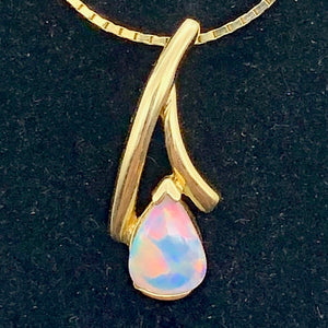 Red and White Fine Opal Fire Flash 14K Gold Pendant - PremiumBead Alternate Image 6