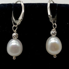 Load image into Gallery viewer, Pearl Dangle Sterling Silver Earrings | 1.38" Long | Satiny White |