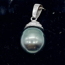 Load image into Gallery viewer, South Sea Pearl 14K White Gold Drop Pendant | 1" Long | Gray | 1 Pendant |