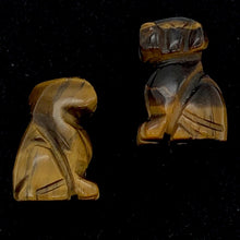 Load image into Gallery viewer, Faithful Puppy! 2 Tiger Eye Hand Carved Dog Beads | 22x15x15mm | Golden Brown