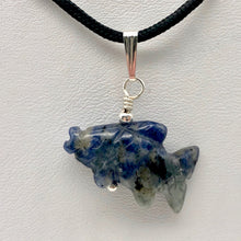 Load image into Gallery viewer, Sodalite Fish Koi Solid Sterling Silver Pendant! Swimmin' 509265Sds - PremiumBead Primary Image 1