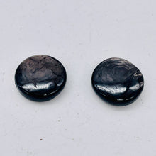 Load image into Gallery viewer, 2 Silver Mirrors Hypersthene 15mm Disc for Jewelry Making 7425