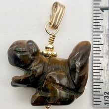 Load image into Gallery viewer, Tiger's Eye Squirrel Pendant Necklace|Semi Precious Stone Jewelry|14k Pendant