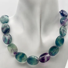 Load image into Gallery viewer, Rare! Carved 20x15mm Oval Fluorite 16" Bead Strand! - PremiumBead Primary Image 1