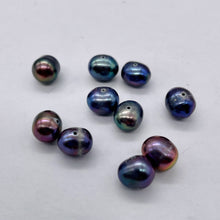 Load image into Gallery viewer, 10 Premium Rainbow Peacock 8x7mm Freshwater Pearl Beads 2271
