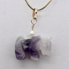 Load image into Gallery viewer, Amethyst Elephant Pendant Necklace | Semi Precious Stone Jewelry | 14k Pendant - PremiumBead Alternate Image 5