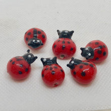 Load image into Gallery viewer, 5 Hand Made Glass Lampwork Lady Bug Beads 006586 - PremiumBead Primary Image 1