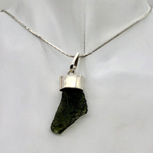 Load image into Gallery viewer, Blue Green Moldavite Sterling Silver Pendant 30x15x6mm | 1 5/8" long