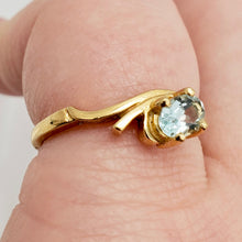 Load image into Gallery viewer, Natural Oval Aquamarine Solid 14Kt Yellow Gold Solitaire Ring Size 6 9982M - PremiumBead Alternate Image 2