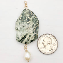Load image into Gallery viewer, Ocean Jasper and Pearl 14K Gold Filled Pendant | 2 3/4 Inch Long |