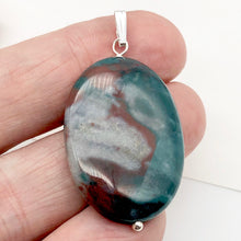 Load image into Gallery viewer, Rare Bloodstone Sterling Silver Oval Pendant with Wolf Head Image| 2 3/4" Long |