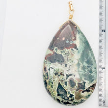 Load image into Gallery viewer, Wow Tsunami Green Sediment Stone Wire Wrap Pendant | 51x37mm | 2 1/2" Long |