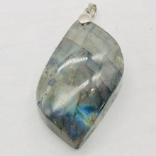 Load image into Gallery viewer, Labradorite Sterling Silver Natural | 1 1/2" Long | Blue/Gray | 1 Pendant |