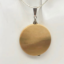Load image into Gallery viewer, Natural Golden Mookaite Coin w/ Sterling Silver Pendant | 36mm | 2.19" Long - PremiumBead Alternate Image 4