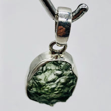 Load image into Gallery viewer, Moldavite Sterling Silver Pendant| 1 1/8" Long | Green | 1 Pendant |