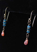Load image into Gallery viewer, Dazzle Blue Apatite and Opal 22K Vermeil Earrings 300490A - PremiumBead Alternate Image 2