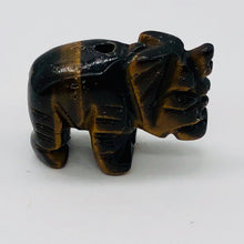 Load image into Gallery viewer, Wild Hand Carved Tiger Eye Elephant Bead Figurine | 21x14.5x9mm | Bronze