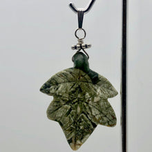 Load image into Gallery viewer, Ryolite RainForest Jasper Leaf 14K Gold Filled| 1.75 |Green/White/Gold|1 Pendant