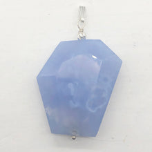 Load image into Gallery viewer, Blue Chalcedony Sterling Silver Faceted Crystal Pendant | 1 3/8" Long| Lavender|