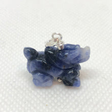 Load image into Gallery viewer, Sodalite Hand Carved Winged Dragon Sterling Silver Pendant 509286Sds - PremiumBead Alternate Image 2