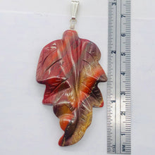 Load image into Gallery viewer, Carved Brecciated Jasper Leaf Sterling Silver Pendant | 2 3/4" Long| 1 pendant |