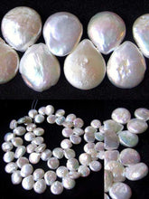 Load image into Gallery viewer, Vibrant White top Drilled Freshwater Coin Briolette Pearl Strand 108320 - PremiumBead Alternate Image 3