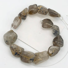Load image into Gallery viewer, Rutilated Smoky Quartz Centerpiece Beads | 30x14x9mm to 18x15x9mm | 3 beads | - PremiumBead Alternate Image 5