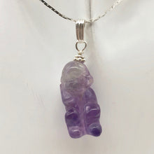 Load image into Gallery viewer, Swingin&#39; Hand Carved Amethyst Monkey and Sterling Silver Pendant 509270AMS - PremiumBead Alternate Image 5
