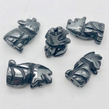 Load image into Gallery viewer, Howling New Moon 2 Carved Hematite Wolf Coyote Beads | 21x11x8mm | Silver black - PremiumBead Alternate Image 8