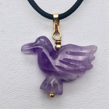 Load image into Gallery viewer, Amethyst Dove Bird Pendant Necklace|Semi Precious Stone Jewelry|14k Pendant - PremiumBead Alternate Image 5