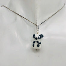 Load image into Gallery viewer, Lampwork Glass Sterling Silver Panda Pendant | 1 1/4" Long | White/Black | 1 |