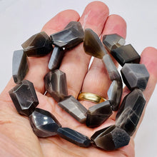 Load image into Gallery viewer, Grey Moonstone 80g Faceted Nugget Beads Strand | 15 1/2" | Black Green | 19 |