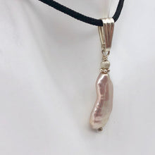 Load image into Gallery viewer, Pink Biwa FW Pearl with Sterling Silver Pendant, 1.5 inches 5082J - PremiumBead Alternate Image 6