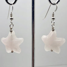 Load image into Gallery viewer, Carved Rose Quartz Starfish Sterling Silver Semi Precious Stone Earrings - PremiumBead Alternate Image 4
