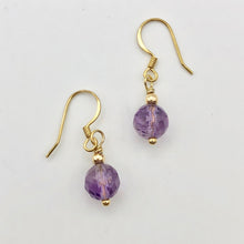 Load image into Gallery viewer, Royal Natural Amethyst 22K Gold Over Solid Sterling Earrings 310453C - PremiumBead Alternate Image 4
