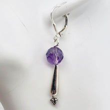 Load image into Gallery viewer, Semi-Precious Royal Natural Faceted 8mm Amethyst Sterling Silver Drop Earrings - PremiumBead Alternate Image 4
