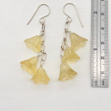 Load image into Gallery viewer, Hand Carved Citrine Bell Flower Sterling Silver Earrings 309242CTS