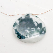 Load image into Gallery viewer, Solar Quartz Teardrop Stone | 33x33x8mm | White Green | 1 Bead(s)