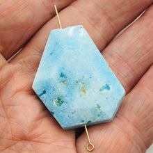 Load image into Gallery viewer, 70cts Druzy Natural Hemimorphite Pendant Bead | Blue | 35x27x9mm | 1 Bead |