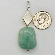 Load image into Gallery viewer, Aquamarine and Sterling Silver Drop Pendant | 1 3/4" Long | Aqua | 1 Pendant